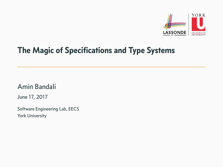 Magic of Specifications and Type Systems slides preview